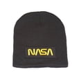 thumbnail image 1 of Delux 3D Patch Embroidery Black Short Beanie, Space NASA Gold Logo, 1 of 1