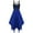 Blue, variant on qolati Women's Gothic Dresses Irregular Hem Sleeveless Punk Midi Dress Summer Faux Leather Straps High Waist A-Line Prom Party Dress