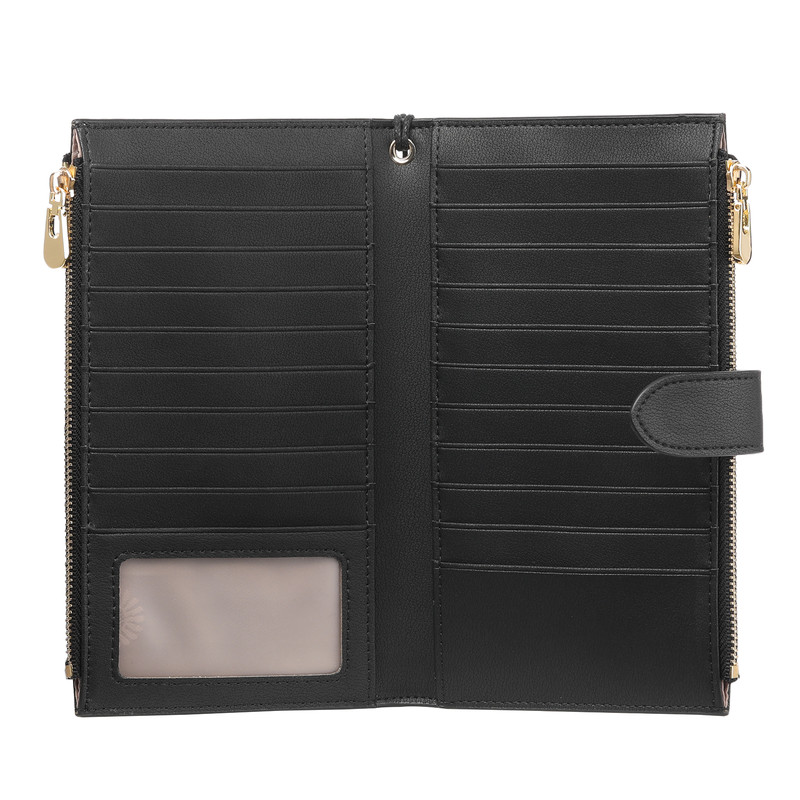 Falan Mule Women's Slim Leather Wallet, Black