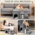 thumbnail image 6 of Airnesolly Dog Stair for Small Dog with Storage,Foldable Pet 3-Step for Couch Sofa,High Beds,17"H,Grey, 6 of 11
