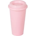thumbnail image 1 of Vaso para café con Tapa | Vaso Cafetero de plástico de 16 Oz. | Vaso reusable tipo termo para café, té y agua | Libre de BPA | Paquete de 50 vasos color RosaPastel, 1 of 5