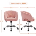 thumbnail image 2 of YANG2 Cute Desk Chair Velvet Vanity Chair with Wheels Home Office Upholstered Modern Swivel Armchair with Tufted Barrel Back for Study, Vanity-Velvet-Pink, 2 of 10