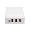 RND 72W Smart Travel Charger with One Type-C (USB-C) Port and Three USB Ports for: Apple MacBook, Google (Pixel, Pixel XL), LG, OnePlus, Samsung Galaxy (S8, S8 Plus) and all Type C devices (white)