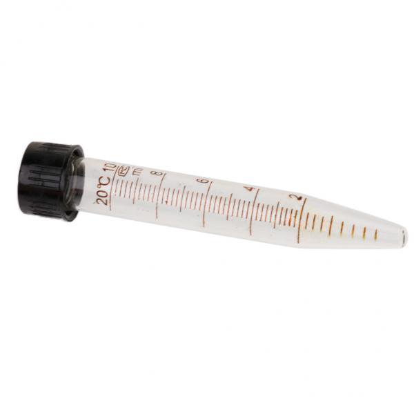 4x1Pc Prueba De Laboratorio De Tubo De Centrífuga De Cilindro Graduado De Vidrio Con Tapa 10ml