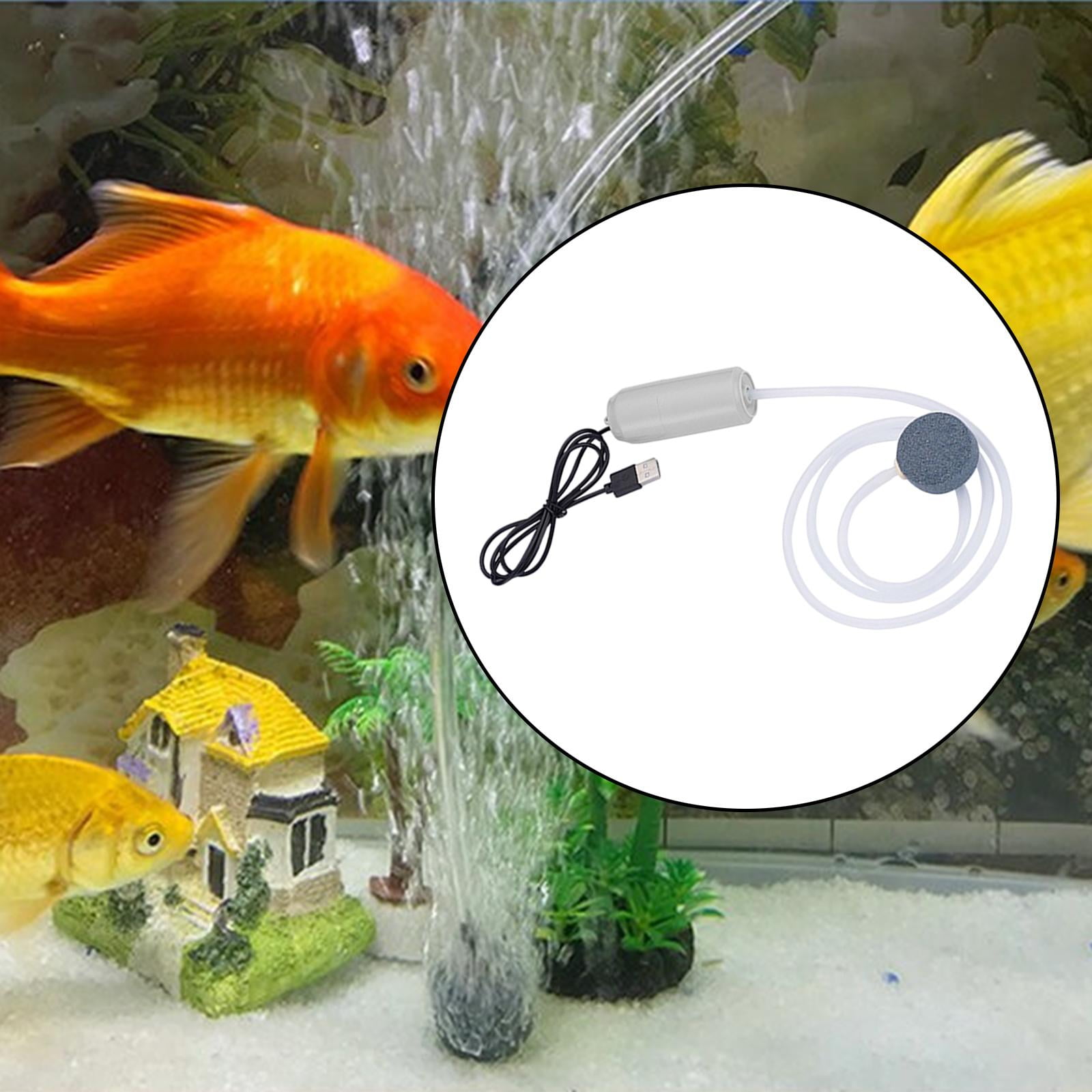 balikha 4xMini Aquarium Air Pump USB Quiet Fishing 5V with Buckle Large Volume White
