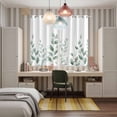 thumbnail image 5 of Sage Green Botanical Kitchen Curtains 63 Inch Length, Pastoral Leaf Watercolor Grommet Top Bedroom Living Room Curtains, Light Filtering Cafe Curtain Drapes 2 Panels Set 84''x63'', 5 of 9
