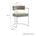 thumbnail image 5 of Side Dining Chair, Silver Brown, Fabric, Metal, Bar Pub Cafe Bistro Dining Kitchen Hospitality Restaurant, Modern Contemporary, HB37856, 5 of 10