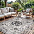 thumbnail image 2 of CAMILSON Spring Bohemian Medallion Floral Easy-Cleaning Non-Shedding Washable Outdoor Indoor Area Rug Gray 6x9, 2 of 11