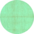 thumbnail image 1 of Ahgly Company Machine Washable Indoor Round Solid Turquoise Blue Modern Area Rugs, 6' Round, 1 of 4