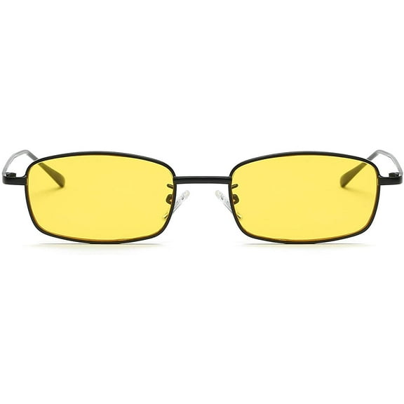 FEISEDY Vintage Slender Square Sunglasses Retro Small Metal Frame Candy Colors B2295