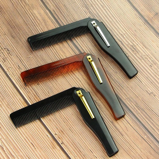 Nestingho 4Ud Peine Plegable Café Antiestático Para Estilismo Y Peinado Masculino