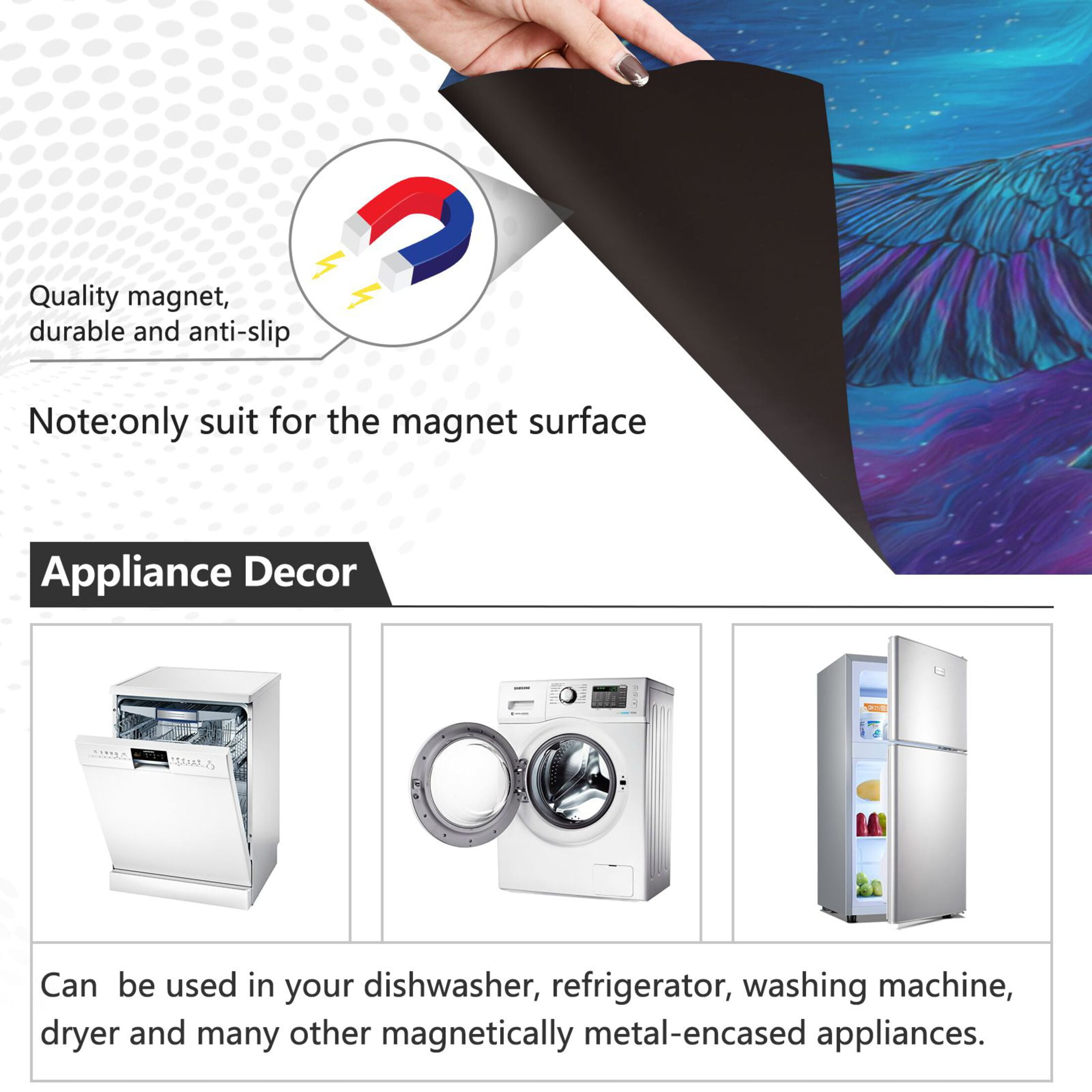 Dishwasher Magnetic Refrigerator Magnet Cover Sticker Home Decorative 23"x26" Two Black Majestic Ravens