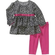Newborn Baby Girl Chiffon Tunic and Leggings Outfit Set
