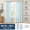 Aqua Blue on White, variant on Linen Curtains 63" Charcoal Grey Stripe on Beige 2 Panels Back Tab Window Treatment