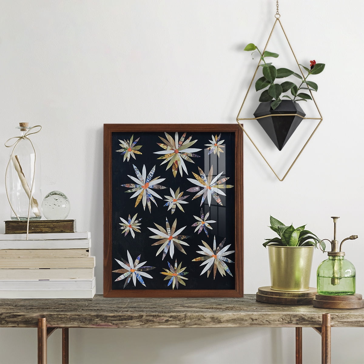 Starburst Too I - Framed Print w/glass - Chestnut