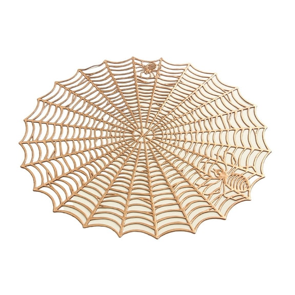 OAVQHLG3B Halloween Spider Web Placemats- Heat Insulation Halloween Placemats Spider Web Table Mats- Hollow Out Spiderweb Coasters Placemat for Dining Table Halloween Decoration