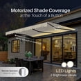 thumbnail image 2 of Semi-Cassette Motorized LED Luxury Patio Awning - 20 x 10 Ft - Ivory Cream - Moroccan Collection, 2 of 7