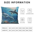 thumbnail image 5 of GOSMITH Undersea Life Decorative Throw Pillow Covers, Ultra Soft Cool Pillow Cover for Couch Sofa, Double Satin Cushion Pillow - Design Blue Sea World Dolphin, 5 of 5