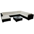 thumbnail image 1 of vidaXL 8 Piece Garden Lounge Set with Cushions Poly Rattan Black, 1 of 4