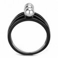 thumbnail image 3 of Black Womens Ring Anillo Para Mujer 316L Stainless Steel Ring with Pearl in Gray, 3 of 4