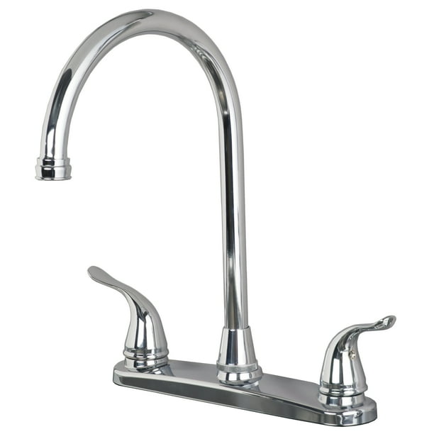 Laguna Brass 1270CP Two Handle High Arc Kitchen Faucet for Three Hole