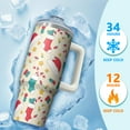 thumbnail image 4 of 30 oz Winter Snowman Christmas Tumbler with Handle and Straw, Stainless Steel Insulated Cup 30 oz, Leak Proof Holiday Mug, Festive Present, 4 of 5