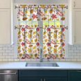 thumbnail image 3 of Fall Kitchen Curtains 36 Inch Short - 3 Panel Set, Autumn Harvest Print, Rod Pocket Window Treatment for Thanksgiving, Farmhouse, Cafe, Living Room - Machine Washable, 3 of 6