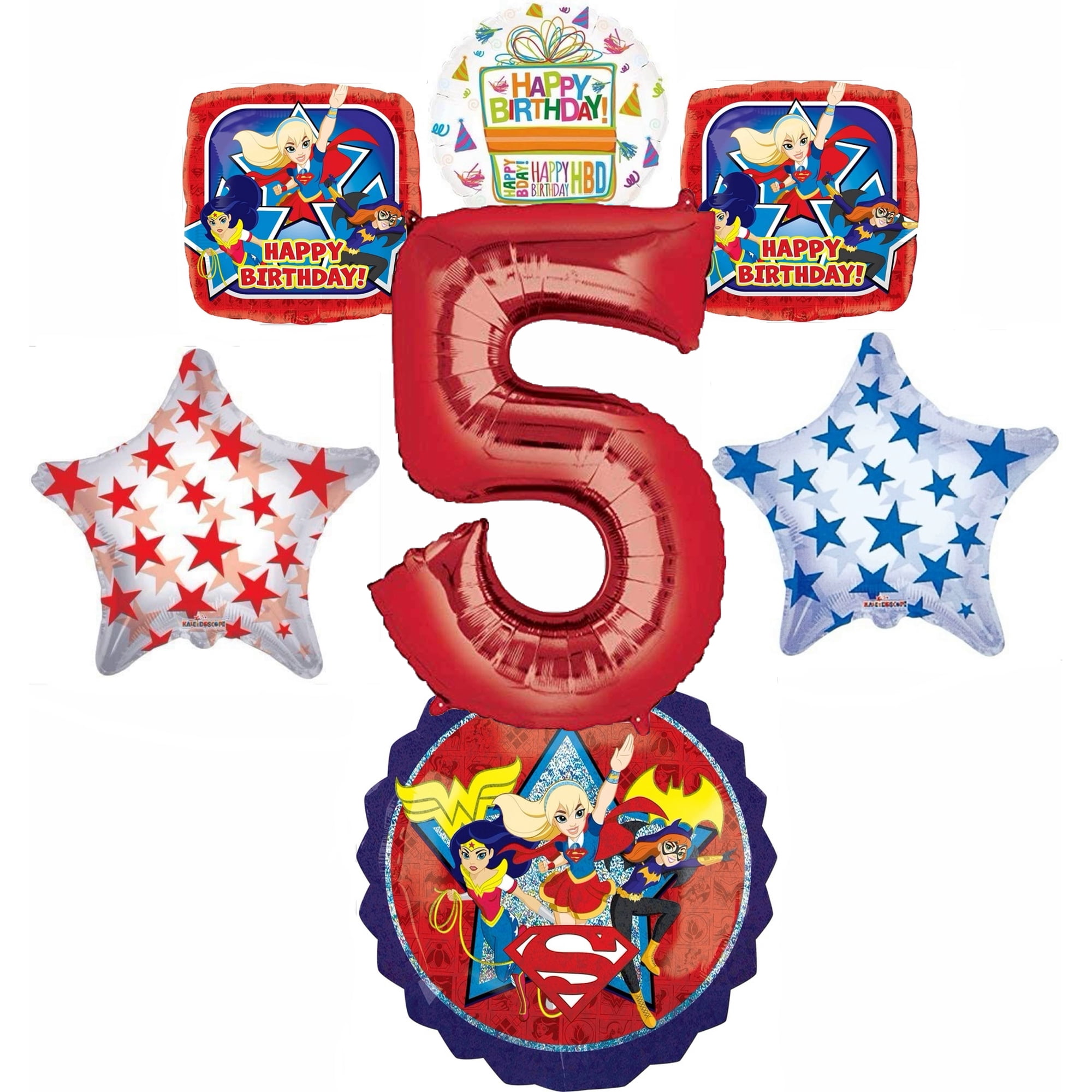 DC Super Hero Girls 5th Birthday Party Supplies and Balloon Decorations