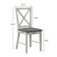 thumbnail image 2 of Peatuk Set of 2 Crossing Back Armless 15.7 inch Seat Width Solid Wooden Dining Chair For Kitchen, Dining Room, Grey, 2 of 7