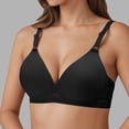 thumbnail image 3 of Lixiuxyad Plus Size Full Coverage Wireless Bras For Comfortable Support Non Padded Breathable Everyday Soft Cup Bra,Bras for Women Black 36, 3 of 6