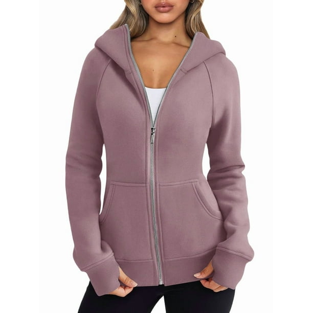 Sudaderas con Capucha y Cremallera para Mujer, Chaquetas de Forro , Sudaderas de Gran Tamaño, Conjuntos de Moda de Otoño, Suéteres, Ropa de Invierno. Rosa M