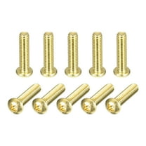 Brass Machine Screws, M4x16mm Phillips Pan Head Fastener Bolts for Furniture, Office Equipment, Electronics 36Pack