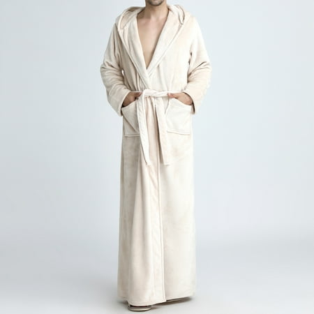 

Zzwxwb Robe For Women&Men Men Winter Warm Nightgown Couple Bathrobe Men And Women Autumn And Winter Nightgown Beige Xl