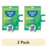 (2 pack) Oral‑B Floss, Glide Mint Floss Picks with Scope, 150 Count