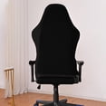 thumbnail image 3 of Gaming Chair Slipcover - Stretch Computer Desk Chair Cover with Zipper - Fabric Slipcovers - 1-Piece Form Fit Cover - Milk Silk Fabric - Black (Office Chair）, 3 of 7