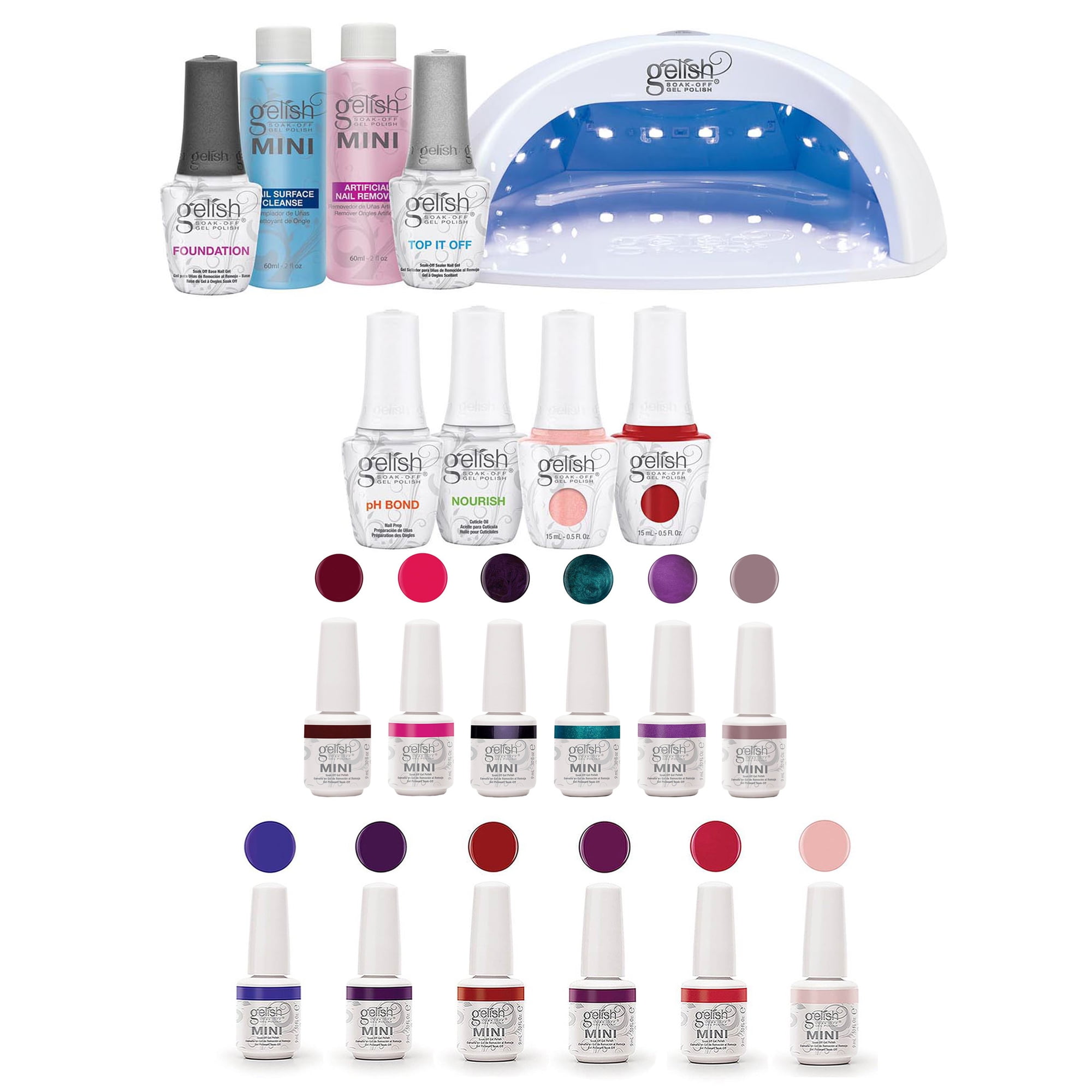 Gelish Pro Kit Professional Soak Off Gel Nail Polish Starter Set with