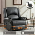 thumbnail image 6 of Heat Massage Manual Recliner Chair with 360 Degree Swivel Rocker and Vibration Functions in Fabric for Living Room Comfort Seating, Grey, 6 of 9