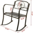 thumbnail image 3 of VINGLI Outdoor Rocking Chair, Heavy Duty 660 LBS Wrought Cast Iron Rocking Chair with Back & Armrest, Metal Patio Rockers for Porch, Backyard or Garden, 3 of 7