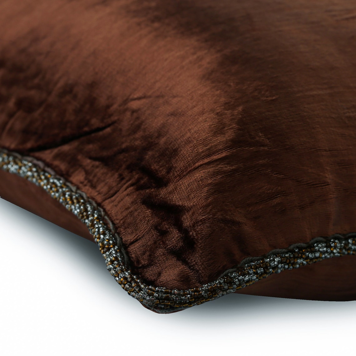 Cushion Covers, Dark Brown Throw Pillows For Couch 16x16 inch (40x40 cm), Velvet Designer Fabric Pillow Covers, Solid Color, Contemporary Decorative&nbsp;Toss - Dark Chocolate Shimmer