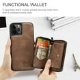 thumbnail image 5 of iPhone 13 Pro Max Case,Dteck Magnetic Leather Detachable Wallet Functional Removable Case Shockproof Rubber Cards Holder Money Pocket Hybrid Kickstand Back Cover For iPhone 13 Pro Max 6.7-inch,Brown, 5 of 7