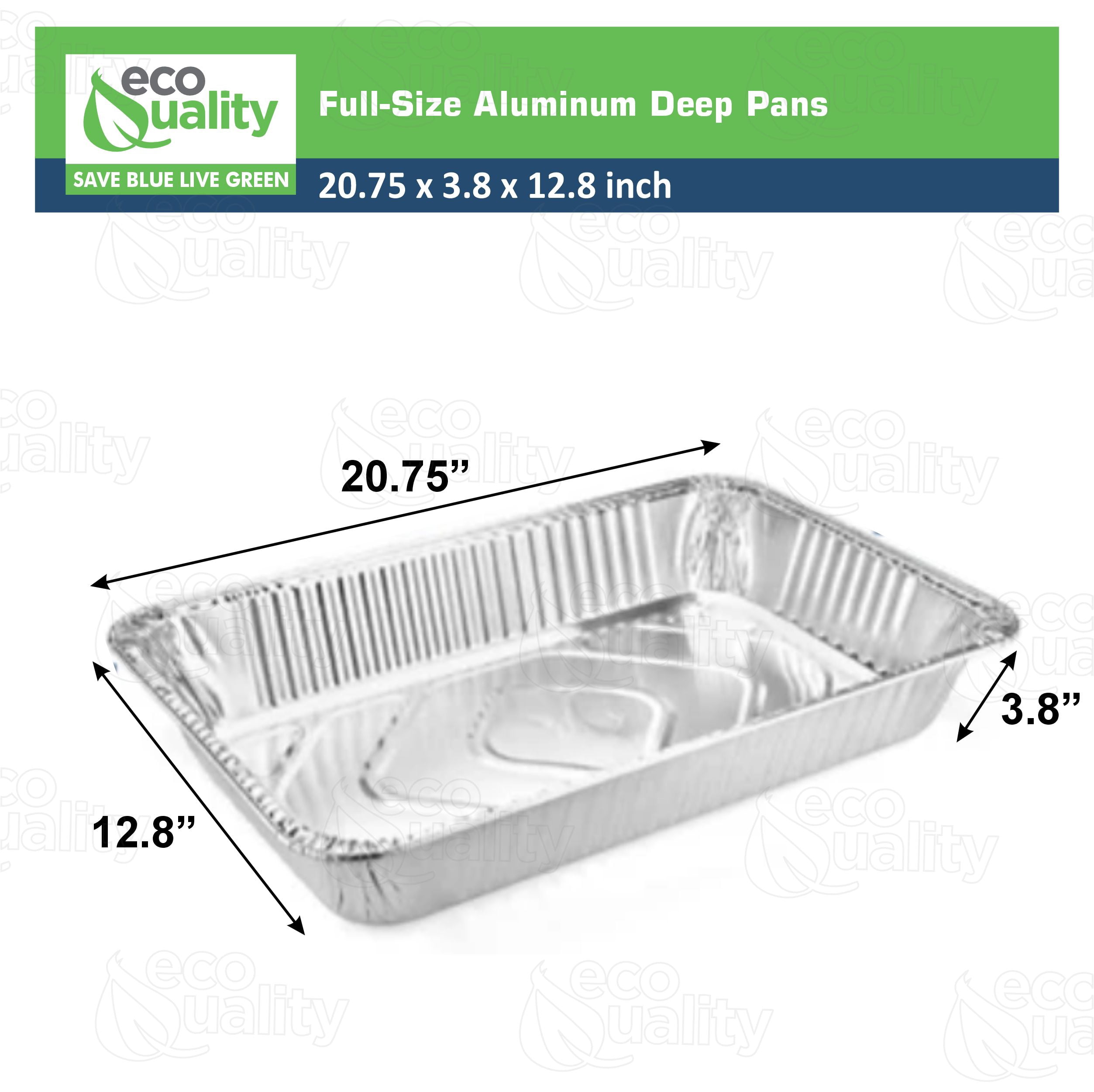 [5 Pack] Heavy Duty Full Size Deep Aluminum Pans Foil Roasting & Steam Table Pan 21x13 inch Deep Chafing Trays for Catering Disposable Large Pans for Baking Reheat Bakeware Grilling