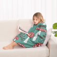 thumbnail image 4 of Red Mushroom Leaf Green Pattern Blanket Hoodies for Kids 6-13YR Oversize Wearable Blanket Hoodies for Boys Girls Teens, 4 of 7