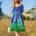 thumbnail image 4 of Vestido de manga corta de auténtica relación, vestido largo elegante para invitada de boda, ropa de verano para mujer, 4 of 7