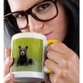 thumbnail image 2 of 3drose, Alaska. Grizzly Bear Cub Sits in a Meadow in Lake Clark Np., 15oz Two-tone Yellow Mug, 2 of 6
