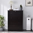 thumbnail image 3 of Better Home Products Isabela Commode à 4 Tiroirs en Bois de Pin Massif, Fini Tabac, 3 of 8