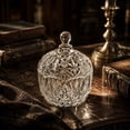 thumbnail image 1 of Vintage Embossed Crystal Glass Storage Jar with Lid Decorative Candy Canister for Jewelry Trinkets Clear Glass Container, Clear, JKODE, 1 of 7