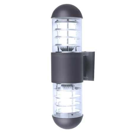 

New Up & Down Wall Light Scrub Black Grey Outdoor Garden Door Lamp Waterproof Patio Lights Double Head Wall Light E27 Socket