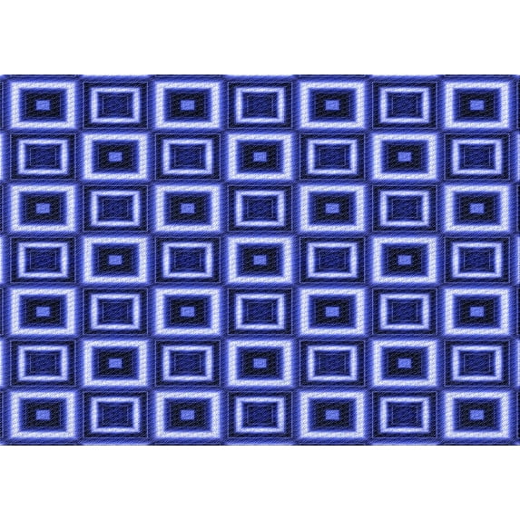 Ahgly Company Indoor Rectangle Patterned Sky Blue Dress Blue Area Rugs, 5' x 7'