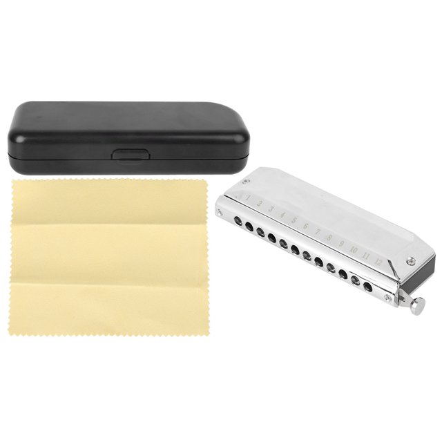 Chromatic Harmonica,Chromatic Harmonica C Key Hole Harmonica Tone Mouth Organ High-Precision Functionality