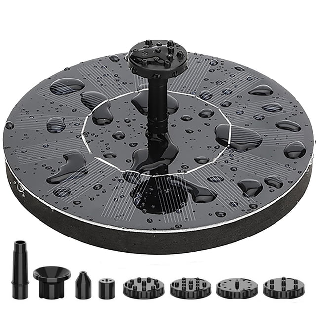 Fuente 1.5W/2.5W Solar Con 6 Boquillas 200L/H/220L/H para Jardín Piscina